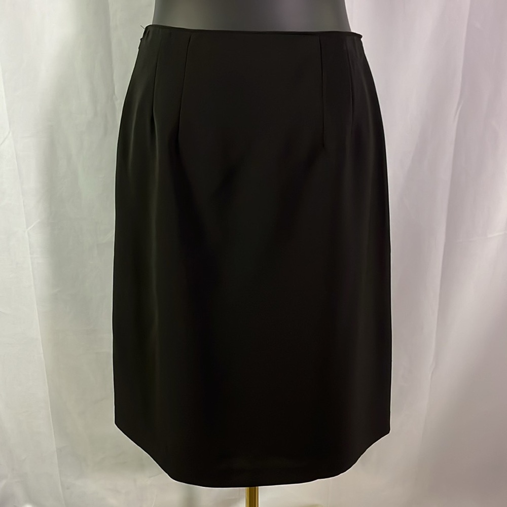 Talbots Black Gold Side Button A-Line Midi Skirt - Picture 3 of 15